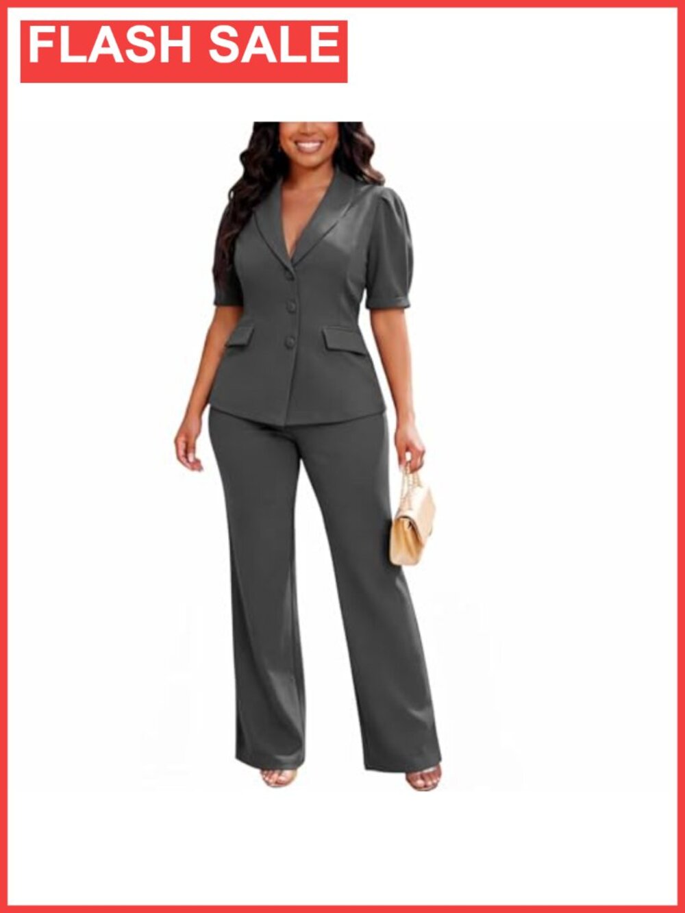Women's 2 Piece Pantsuit Set Business Casual Stretch V-Neck Blazer Pants